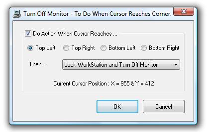 Select Action To Do When Mouse Cursor Reaches At Corner of Desktop